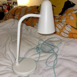 Small white Ikea desk lamp with flexible neck